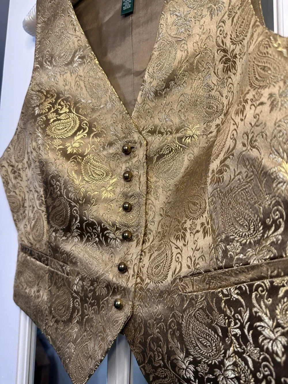 Ralph Lauren Metallic Gold Paisley Vest - Picture 5 of 5